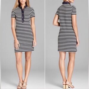 Tory Burch Lidia Striped Polo Shirtdress L